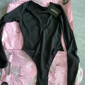 Pretty little thing UK shape black  bodysuit